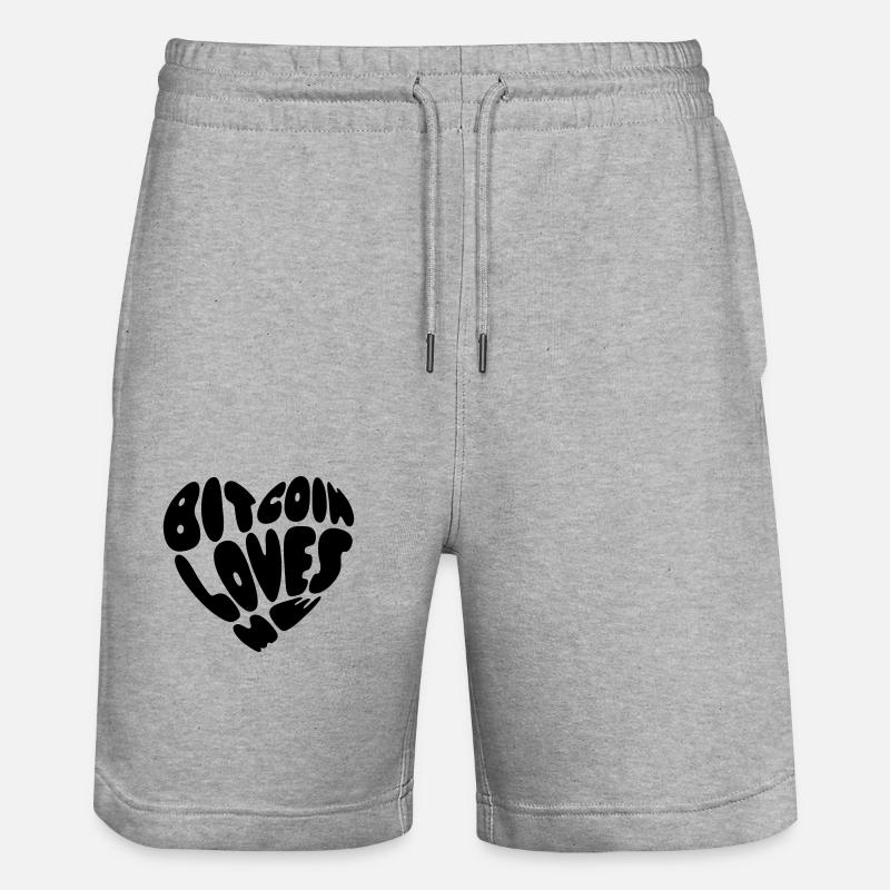 Bitcoin liebt mich - Stanley/Stella Unisex Bio Joggingshorts Trainer  - Grau meliert