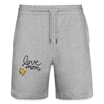 Mom - Stanley/Stella Unisex Bio Joggingshorts Trainer  - Grau meliert - Vorne - Nik (191cm) & Marisol (170cm)
