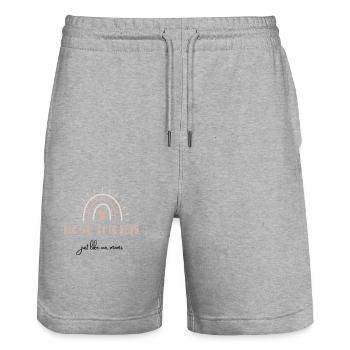 best friends - just like our moms - Stanley/Stella Unisex Bio Joggingshorts Trainer  - Grau meliert - Vorne - Nik (191cm) & Marisol (170cm)