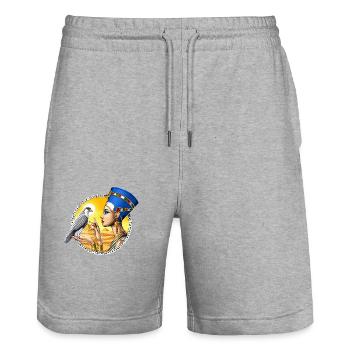 Egyptian Queen Nefertiti - Stanley/Stella Trainer Unisex Organic Jogging Shorts - heather grey - Front - Nik (191cm) & Marisol (170cm)