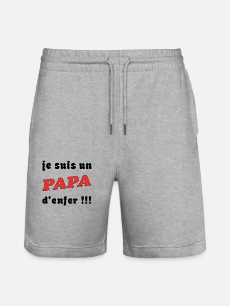 Un papa d'enfer - Short de jogging bio TRAINER Stanley/Stella unisexe - gris chiné