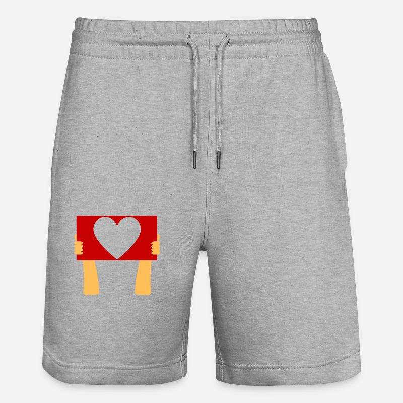 Panneau déclaration d'amour - Short de jogging bio TRAINER Stanley/Stella unisexe - gris chiné