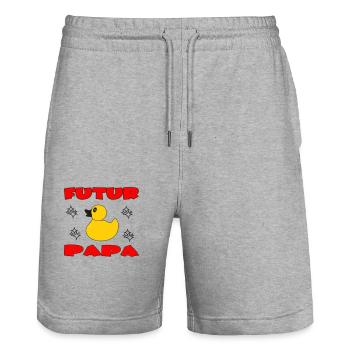 FUTUR PAP - Short de jogging bio TRAINER Stanley/Stella unisexe - gris chiné - Devant - Nik (191cm) & Marisol (170cm)