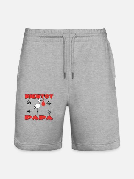 BIENTOT PAPA - Short de jogging bio TRAINER Stanley/Stella unisexe - gris chiné