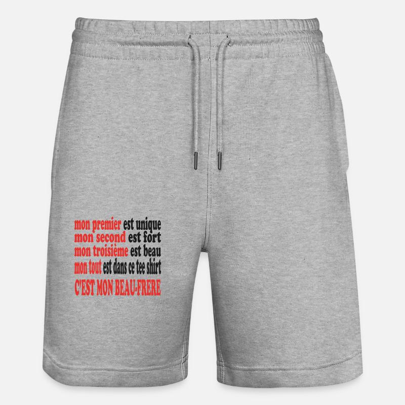 Mon Beau Frère est beau - Short de jogging bio TRAINER Stanley/Stella unisexe - gris chiné