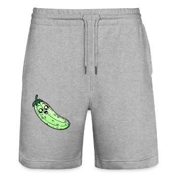 Cucumber Bro - Stanley/Stella Unisex Bio Joggingshorts Trainer  - Grau meliert - Vorne - Nik (191cm) & Marisol (170cm)