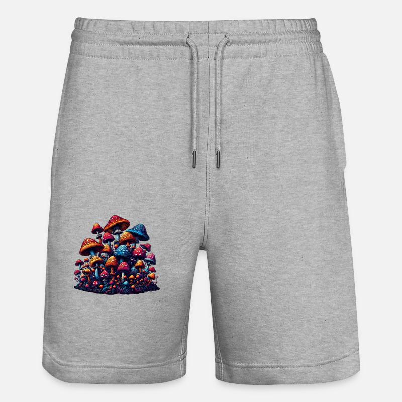 Magie des champignons psychédéliques - Short de jogging bio TRAINER Stanley/Stella unisexe - gris chiné