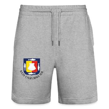 Basse-Californie du Sud - Short de jogging bio TRAINER Stanley/Stella unisexe - gris chiné - Devant - Nik (191cm) & Marisol (170cm)