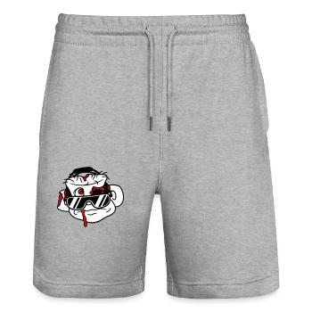 Sad DJ Zombie Horror Halloween Party Head - Stanley/Stella Trainer Unisex Organic Jogging Shorts - heather grey - Front - Nik (191cm) & Marisol (170cm)