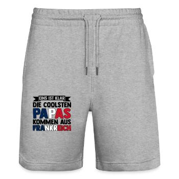 Franzosen Französisch Frankreich - Stanley/Stella Unisex Bio Joggingshorts Trainer  - Grau meliert - Vorne - Nik (191cm) & Marisol (170cm)