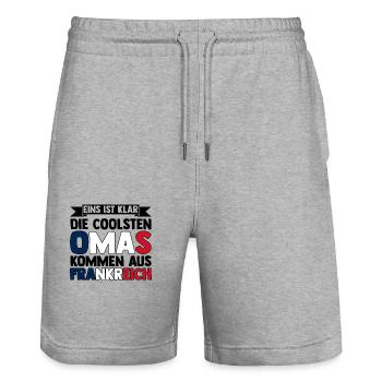 Franzosen Französisch Frankreich - Stanley/Stella Unisex Bio Joggingshorts Trainer  - Grau meliert - Vorne - Nik (191cm) & Marisol (170cm)