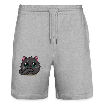 Chat Noir ! - Short de jogging bio TRAINER Stanley/Stella unisexe - gris chiné - Devant - Nik (191cm) & Marisol (170cm)