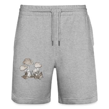 Mycètes - Short de jogging bio TRAINER Stanley/Stella unisexe - gris chiné - Devant - Nik (191cm) & Marisol (170cm)