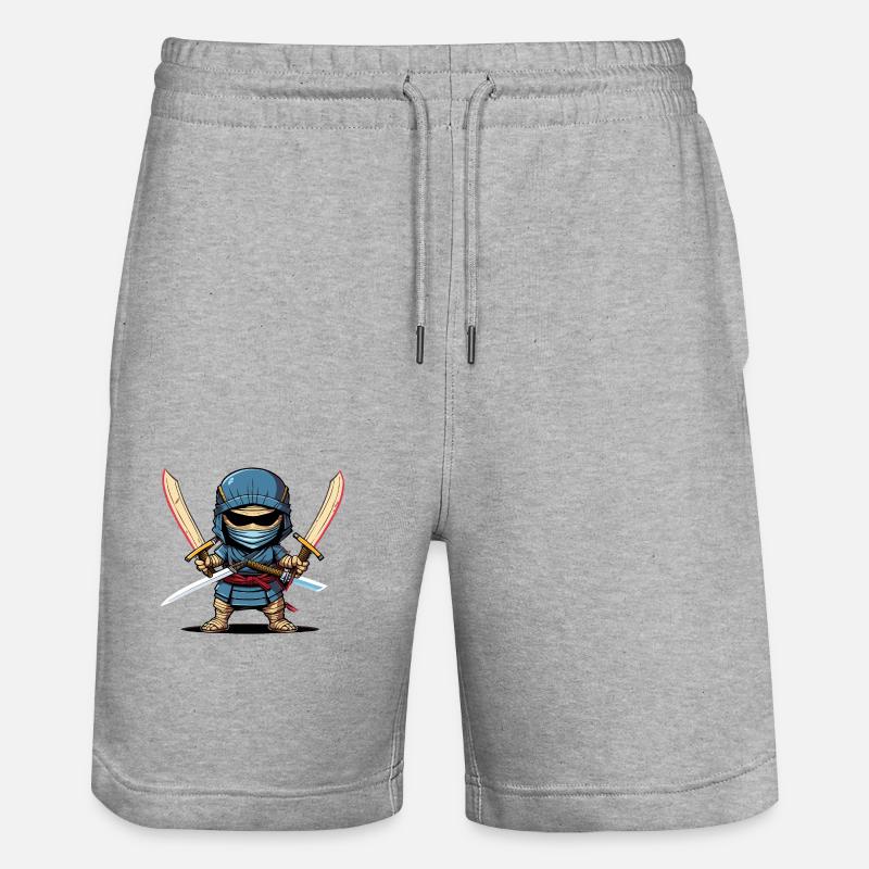 Ninja Momie - Short de jogging bio TRAINER Stanley/Stella unisexe - gris chiné