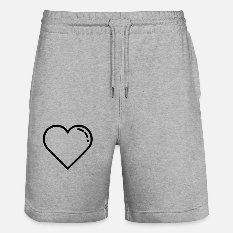 Cœur Amour Amour - Short de jogging bio TRAINER Stanley/Stella unisexe - gris chiné