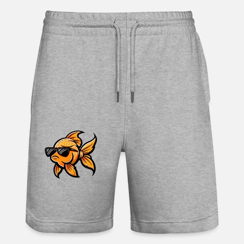 Poisson rouge Bande dessinée Cool - Short de jogging bio TRAINER Stanley/Stella unisexe - gris chiné