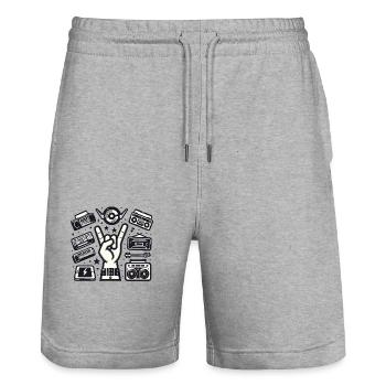 Rockmusik-Ikonen - Stanley/Stella Unisex Bio Joggingshorts Trainer  - Grau meliert - Vorne - Nik (191cm) & Marisol (170cm)
