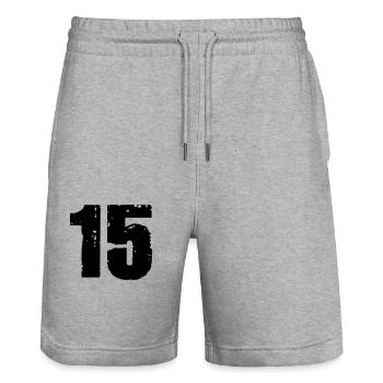 15 - Short de jogging bio TRAINER Stanley/Stella unisexe - gris chiné - Devant - Nik (191cm) & Marisol (170cm)