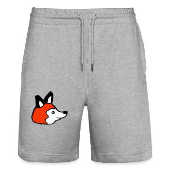 Renard Renard roux Animal sauvage Intelligent Habitants de la forêt - Short de jogging bio TRAINER Stanley/Stella unisexe - gris chiné - Devant - Nik (191cm) & Marisol (170cm)