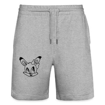 Fox Female Girl Pretty Bow Woman Beautiful - Stanley/Stella Trainer Unisex Organic Jogging Shorts - heather grey - Front - Nik (191cm) & Marisol (170cm)