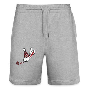 Lapin Anniversaire Années Vieux Cadeau Serviette Chapeau de fête - Short de jogging bio TRAINER Stanley/Stella unisexe - gris chiné - Devant - Nik (191cm) & Marisol (170cm)