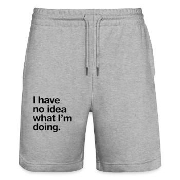 Ich habe keine Ahnung, was ich tue. - Stanley/Stella Unisex Bio Joggingshorts Trainer  - Grau meliert - Vorne - Nik (191cm) & Marisol (170cm)