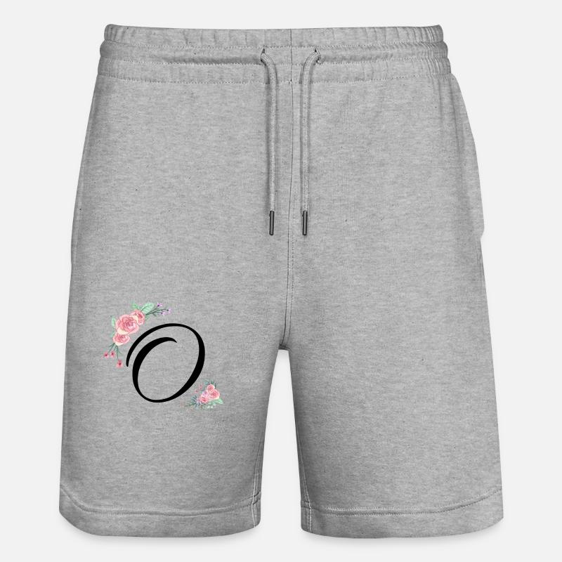 Buchstabe o Blumen - Stanley/Stella Unisex Bio Joggingshorts Trainer  - Grau meliert
