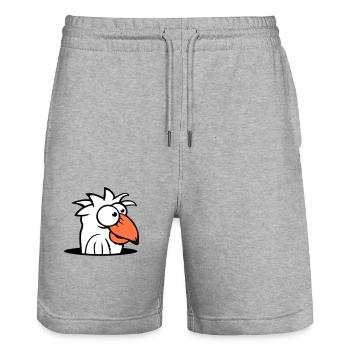 Oiseau Trou Inférieur Drôle Dingo Idiot Confus Amusant - Short de jogging bio TRAINER Stanley/Stella unisexe - gris chiné - Devant - Nik (191cm) & Marisol (170cm)