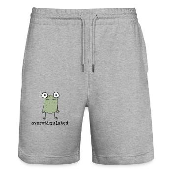 Overstimulated Frog - Gift Idea - Gift - Stanley/Stella Trainer Unisex Organic Jogging Shorts - heather grey - Front - Nik (191cm) & Marisol (170cm)