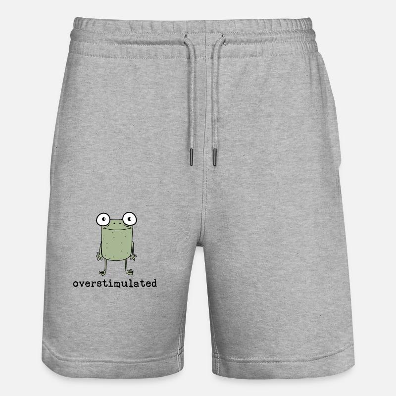 Grenouille surstimulée - Idée cadeau - Cadeau - Short de jogging bio TRAINER Stanley/Stella unisexe - gris chiné