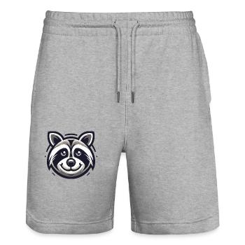 Waschbär Nachtfänger - Stanley/Stella Unisex Bio Joggingshorts Trainer  - Grau meliert - Vorne - Nik (191cm) & Marisol (170cm)