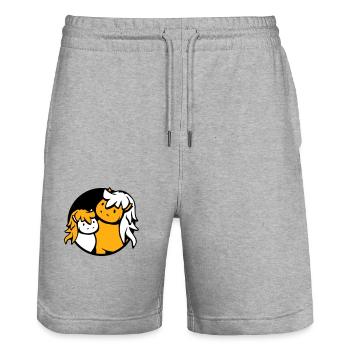 2 Cute Horses Child Family Mom Dad Mom Father - Stanley/Stella Trainer Unisex Organic Jogging Shorts - heather grey - Front - Nik (191cm) & Marisol (170cm)