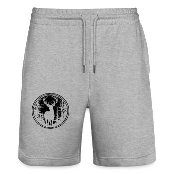 Cerf - Short de jogging bio TRAINER Stanley/Stella unisexe - gris chiné - Devant - Nik (191cm) & Marisol (170cm)