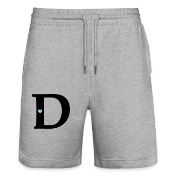 Buchstabe D Anfangsbuchstabe - Stanley/Stella Unisex Bio Joggingshorts Trainer  - Grau meliert - Vorne - Nik (191cm) & Marisol (170cm)