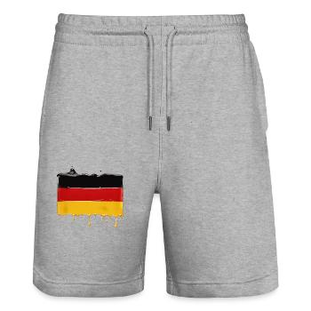 DRAPEAU DE L’ALLEMAGNE DRAPEAU ALLEMAND - Short de jogging bio TRAINER Stanley/Stella unisexe - gris chiné - Devant - Nik (191cm) & Marisol (170cm)