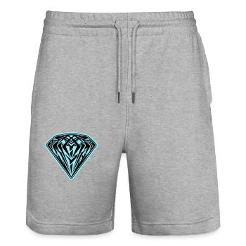 Diamant Symbol Icon - Stanley/Stella Unisex Bio Joggingshorts Trainer  - Grau meliert - Vorne - Nik (191cm) & Marisol (170cm)