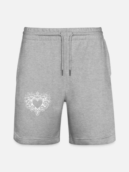 Heart Symbol Tattoo Love - Stanley/Stella Trainer Unisex Organic Jogging Shorts - heather grey