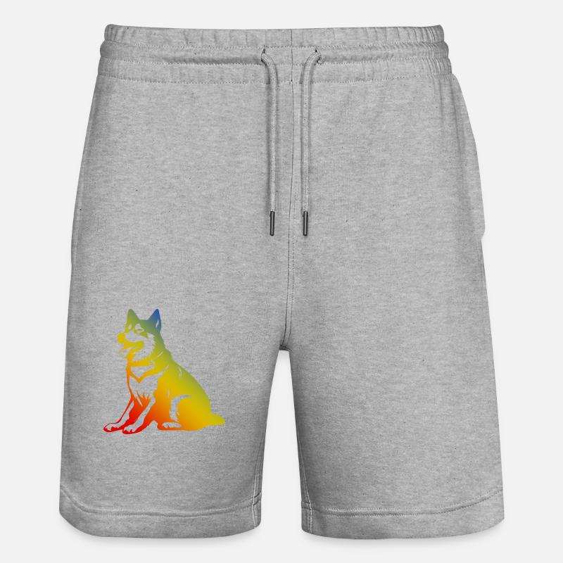 Chien Husky - Short de jogging bio TRAINER Stanley/Stella unisexe - gris chiné