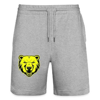 Polar Bear Head Portrait Animal Polar Bear Symbol - Stanley/Stella Trainer Unisex Organic Jogging Shorts - heather grey - Front - Nik (191cm) & Marisol (170cm)