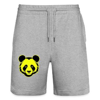 Icône de portrait de tête de panda - Short de jogging bio TRAINER Stanley/Stella unisexe - gris chiné - Devant - Nik (191cm) & Marisol (170cm)