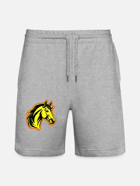 Horse Head - Stanley/Stella Trainer Unisex Organic Jogging Shorts - heather grey