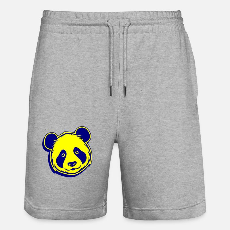 Tête de panda - Short de jogging bio TRAINER Stanley/Stella unisexe - gris chiné