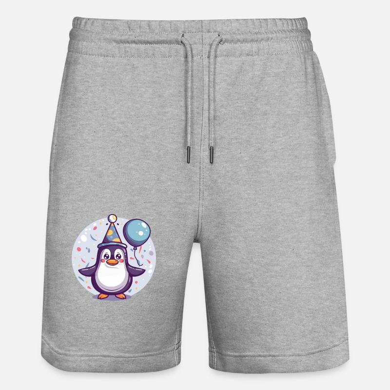Pingouin Anniversaire Bébé - Short de jogging bio TRAINER Stanley/Stella unisexe - gris chiné