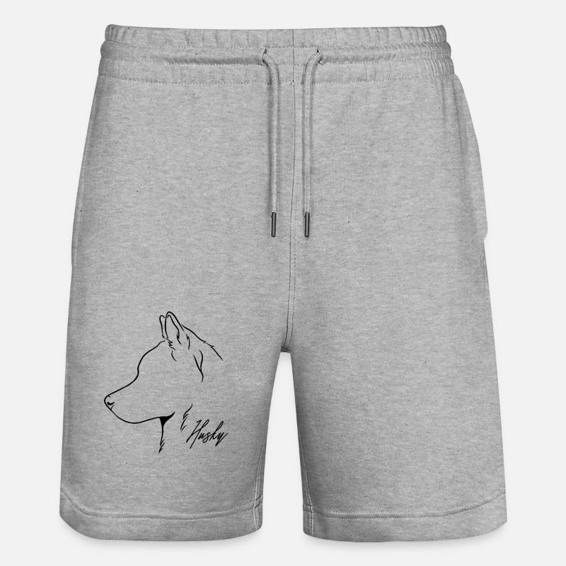 Husky Profil Chiens Chien Wilsigns - Short de jogging bio TRAINER Stanley/Stella unisexe - gris chiné