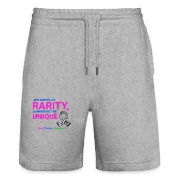 Aufklärung über seltene Krankheiten zur Unterstützung des Einzigartigen - Stanley/Stella Unisex Bio Joggingshorts Trainer  - Grau meliert - Vorne - Nik (191cm) & Marisol (170cm)