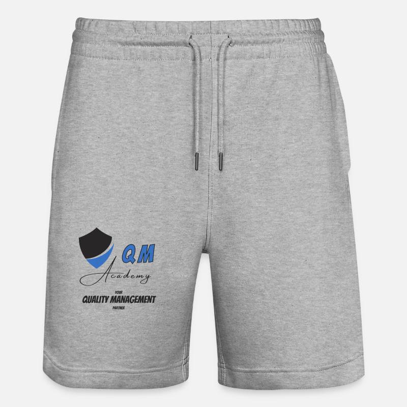 QM Academy Logo - Short de jogging bio TRAINER Stanley/Stella unisexe - gris chiné