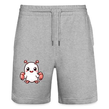 Crabe homard Halloween bande dessinée fantôme - Short de jogging bio TRAINER Stanley/Stella unisexe - gris chiné - Devant - Nik (191cm) & Marisol (170cm)