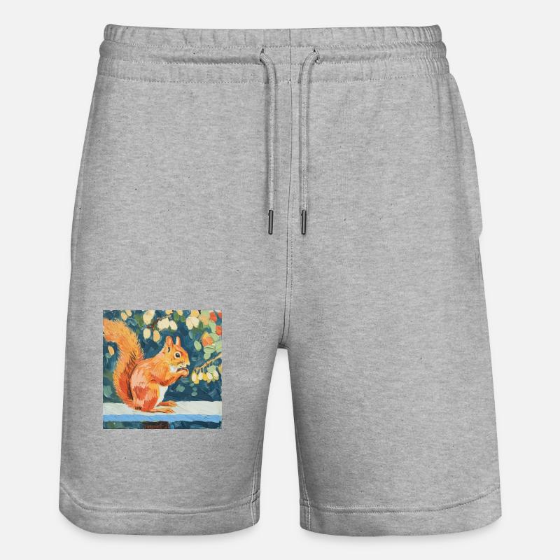 eichhörnchen, bunt, tier, geschenk, geschenkidee - Stanley/Stella Unisex Bio Joggingshorts Trainer  - Grau meliert