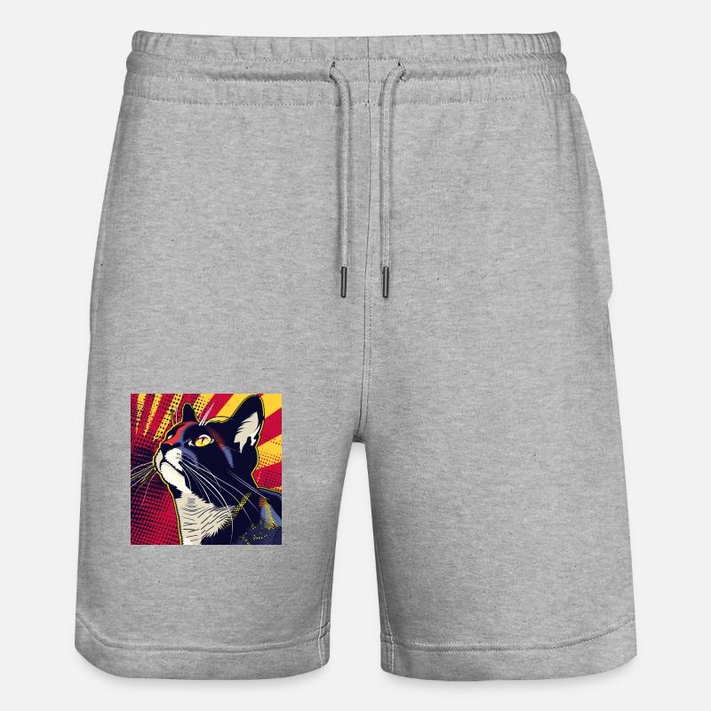 Chat, Motif De Chat - Short de jogging bio TRAINER Stanley/Stella unisexe - gris chiné