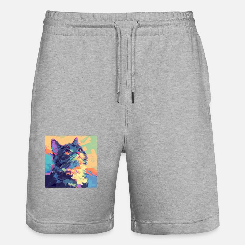 Chat, Motif De Chat - Short de jogging bio TRAINER Stanley/Stella unisexe - gris chiné